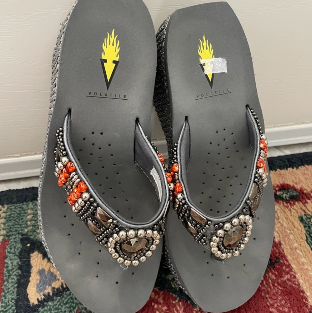 Wedge flip sandals
